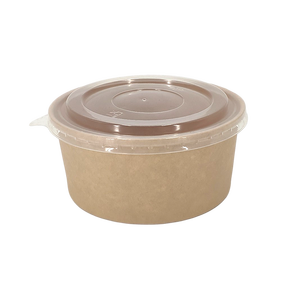 Restaurant Compostable Biodegradable Takeaway Box Disposable Round Box Kraft paper bowl Takeaway Fast Food Packaging