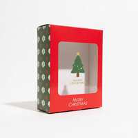 Taille et impression de conception personnalisée Boîte d'emballage cadeau de Noël pliable et facile à assembler avec fenêtre transparente