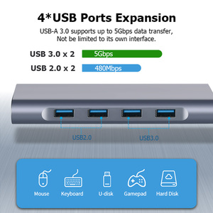 Bộ Chuyển Đổi Sạc Usb Hub 3.0, 11 Cổng Type C Sang VGA, Hỗ Trợ Ethernet, 11 Trong 1, Usb C Hub, Điện Thoại, Trạm Sạc Mac M1 - Product Image 4