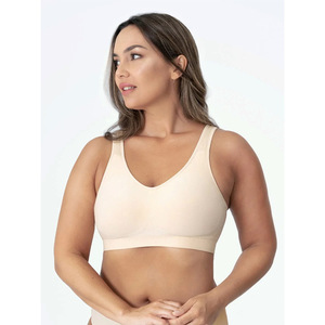 Soutien-gorge sans fil pour femmes de grande taille avec de larges seins Bralette marron de taille Extra Large Full Cup Nylon Plus Size Bra - Product Image 3