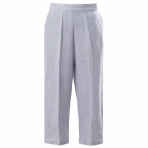 <span class=keywords><strong>Pantaloni</strong></span> Casual da <span class=keywords><strong>Donna</strong></span> Personalizzati in Misto <span class=keywords><strong>Lino</strong></span> e Cotone, Blu Chiaro, Vita Alta, Gamba Larga Plissettata, Taglio Corto con Tasche Laterali - Product Image 2