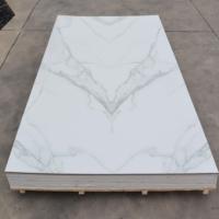 Panneau mural en PVC de luxe gris à texture de marbre bleu veiné naturel, finition brillante, feuille de marbre UV