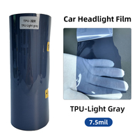 Film protecteur pour phares de voiture 7,5 mil en TPU gris clair à changement de couleur, film teinté pour feux antibrouillard, protection automobile des feux