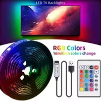 5050 SMD RGB LED bande lumineuse pour Smart TV fond 5V USB étanche Flexible avec 24 touches IR télécommande