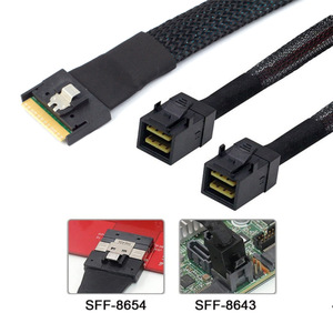 Adaptador delgado Sas8654 8i 74p de cobertura total anti-desalineación para 2 conexiones de servidor HD, cable SFF 8643 a 8654 PCIe - Product Image 2
