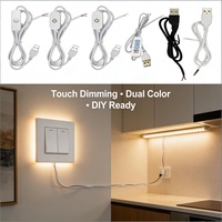 Câble USB personnalisé 5V 2A 22AWG avec interrupteur tactile à gradation et contrôleur de gradation 4 touches pour bande LED, compatible température de couleur simple ou double