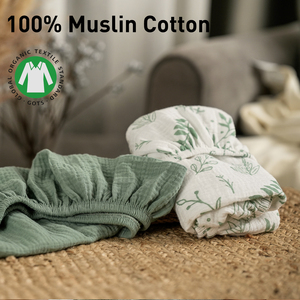 Lenzuolo per culla in mussola per bambini e bambine 100% in cotone, confezione da 2, morbida e traspirante per materassino Standard - Product Image 5