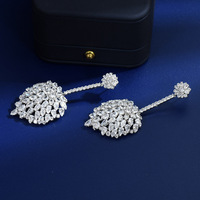 HIBRIDE Pendientes Largos de Moda con Circonita Cúbica Transparente en Forma de Gota de Agua, Estilo Brasileño, para Mujer, Brincos, Bijoux, Regalo, E-246