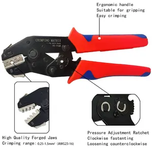 Set alat Crimping terminal Tang SN-48B, tang pemotong dengan 02C 06WF 06 2546B 03H nterchangable Jaws Ratcheting Wire Crimper dengan tas