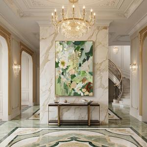 Floral Textured Oil <b>Painting</b> Modern Wall Art Canvas Original Hand Painted Artwork <b>for</b> Living Room Office Home Decorative Arts - Product Image 4