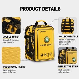 BUNKER INDUST Trousse de premiers soins de 520 pièces pour le camping en plein air, survie, trousse <span class=keywords><strong>médicale</strong></span> IFAK, sac d'urgence en polyester 1000D, bande réfléchissante - Product Image 3