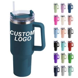 Custom logo 40oz Stainless Steel Insulated Car <b>Cup</b> Portable Double-layer <b>Cup</b> with Handle Wholesale <b>Large</b> Capacity Water <b>Cup</b> - Product Image 1