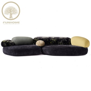 Ensemble de canapés modulaires Chesterfield modernes pour salon d'hôtel, design en galets, <span class=keywords><strong>canapé</strong></span> en tissu, éponge pour villa, atelier, centre commercial - Product Image 3