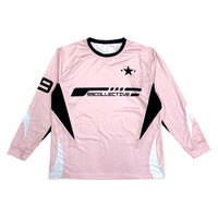 Özel Moda Tarzı Retro Baskılı Uzun Kollu Jersey Isı Transfer Baskılı Günlük Düz Tasarım Nefes Alabilen Hızlı Kuruyan Erkek Tişörtü