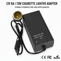 Adaptateur secteur 12V 6A 72W AC/DC pour prise allume-cigare, convertisseur pour réfrigérateur de voiture, gonfleur de pneus, pompe à air
