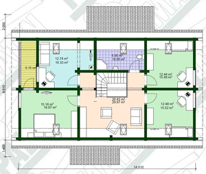 Maison en bois à deux étages avec balcon et véranda extensible - Villa/appartement préfabriqué moderne et durable <span class=keywords><strong>pour</strong></span> une vie dans un contexte panoramique - Product Image 3