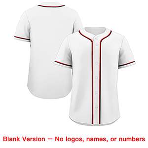 Op maat gemaakt zwart-wit klassiek stijl authentiek honkbalshirt - Product Image 3