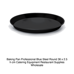 Round Blue Steel <b>Cake</b> <b>Pan</b> Ø 36 cm H 2.5 cm - Product Image 2