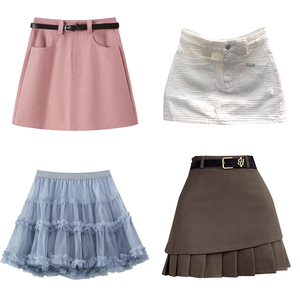 Alla moda da donna con Design stile coreano Casual elastico in vita traspirante antirughe ampia <span class=keywords><strong>gonna</strong></span> corta estiva - Product Image 1