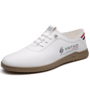 XINTAIZI White Casual Lace-up Synthetic Upper Round <b>Toe</b> Rubber Outsole Anti-Slippery Walking Shoes Men's Spring Summer - Product Image 5