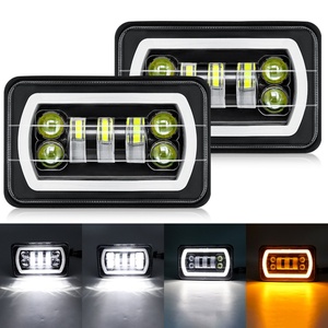 5 Inch 4x6 Inch Halo Ring Angel Eye Driving <b>Light</b> DRL <b>LED</b> Headlight H4 <b>LED</b> Head Lamp High Low Beam <b>Projector</b> <b>Led</b> Headlight - Product Image 3