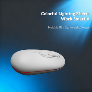 Cá Nhân Phẳng Thiết Kế Nhỏ Gọn 1600 Dpi Im Lặng Mini Văn Phòng Màu Trắng 2.4G Chuột Không Dây Với Ánh Sáng Đầy Màu Sắc Cho Máy Tính Xách Tay PC - Product Image 6