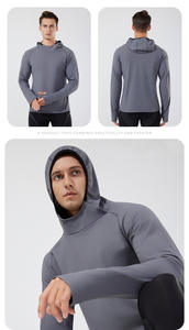 RUIQUWIN 2026 Felpa con Cappuccio a Maniche Lunghe da <span class=keywords><strong>Uomo</strong></span> di Alta Qualità ad Asciugatura Rapida per Allenamento Basket Corsa <span class=keywords><strong>Fitness</strong></span> - Product Image 3