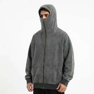 Wholesale Balaclava Hoodie Custom Streetwear Pullover Hoodie OEM Cotton Fleece <b>Sweatshirt</b> for Men Women Unisex Fashion Supplier - Product Image 1