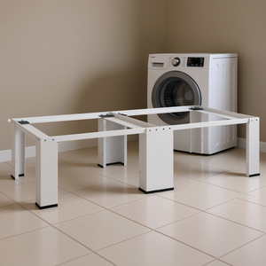 Pedestal para Lavadora con Estante Extraíble Blanco 337044 de Metal con Acceso Conveniente - Product Image 2