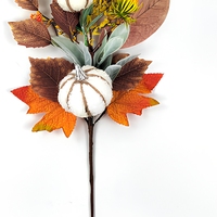 Tige florale artificielle faite à la main en feuille d'érable pour couronne d'automne, décoration de Thanksgiving, fleurs en soie en gros