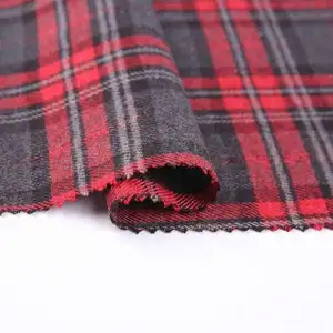 Benutzer definierte g/m² gewebtes Garn gefärbt Rayon Polyester TR gebürstet Plaid Stoff für Schuluniformen braune Kleidung