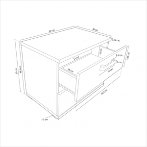 Mesita de noche elegante Ataneq para uso doméstico colección de muebles de dormitorio - Product Image 1