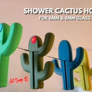 Cactus Shape Silicone Shower Glass <b>Hook</b> Glass Partition Punch-Free Bathroom Door <b>Hook</b> Decorative Glass Shower <b>Hook</b> - Product Image 1
