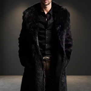 Nuevo Diseño de Moda, Abrigo de Invierno para Hombre, Impermeable, con Piel de Zorro Auténtica, Largo Regular - Product Image 2