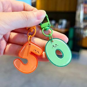 Llavero de PVC con impresión UV de números arábigos, estilo INS, colores dulces, diseño de dibujos animados, colgante acrílico para bolso, venta al por mayor creativa - Product Image 3