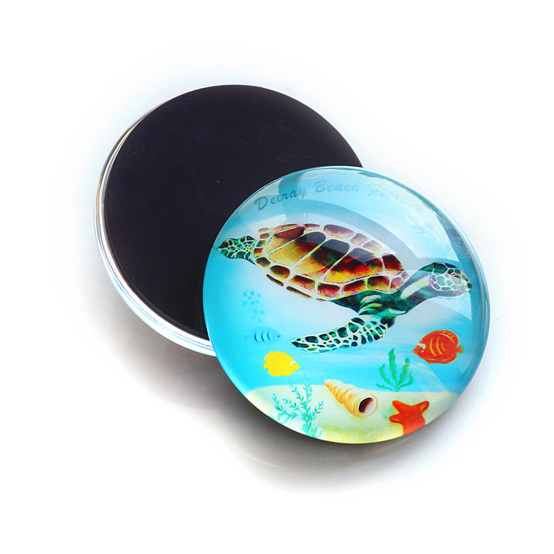 Imán circular de cristal personalizado