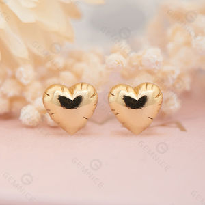 Gemnel Gold Puffy Heart <b>Stud</b> Earrings 3D Heart Design Stackable <b>Studs</b> for Ear Parties Earrings - Product Image 4