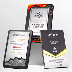 Placa de Cristal Grabada con Diseño de Pico de Montaña y Olas del Mar en Mármol y Metal de Lujo, Premios para Competencias de Artesanía - Product Image 6