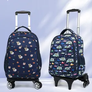 Children Lightweight School Bag Backpack On Wheels Detachable Trolley School Bags