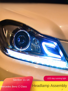 ชุดไฟหน้า LED สำหรับรถยนต์ C-Class W204 ปี 11-14 แบบ Low-Profile  ดัดแปลงเป็นแบบ High-Profile พร้อมไฟ Daytime Running Lights 12V ของใหม่ - Product Image 5