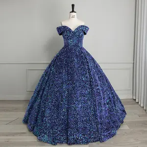 2024 מכירה חמה מבריקה איכותית מבריקה ערב שמלת ערב תחרה מרופפת עם שמלות כלה אבן