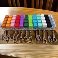 Porte-clés LED mécanique avec capuchon de touche de clavier, jouet anti-stress à pression, pour soulager le stress