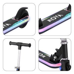 Patinete para niños de 2 ruedas, plegable, altura ajustable, ruedas de PU, para mayores de 6 años, color negro - Product Image 3