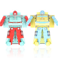 Jouet de bus scolaire transformable en robot, mini bus en alliage moulé sous pression, cadeau pour enfants et tout-petits