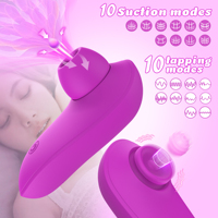 Intelligenter Klitoris-Leckvibrator mit G-Punkt-Stimulation, Zungentechnologie, Saugfunktion, 10 Frequenzen, USB-Aufladbar, IPX7 Wasserdicht, Silikon