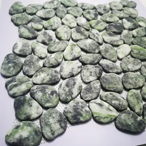 Ceramic And Porcelain For Floor Wall In Bathroom Green Glass Pebble Stone Mosaic Tile Sheet