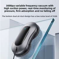 Robot nettoyeur de vitres X11 pour usage extérieur, double usage humide et sec, ultra-fin, double couche, double face, pulvérisation d'eau