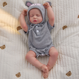 Réaliste 45 CM 18 pouces poupée de mode <span class=keywords><strong>Reborn</strong></span> bébé fille avec des cheveux longs bruns réalistes corps en vinyle pour les tout-petits et Bebes - Product Image 1