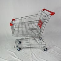 Carrito de Compras Estilo Asiático con Estructura de Espiga, Carrito de Supermercado de Alta Capacidad con Ruedas