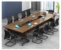 Table de Formation Moderne pour Salle de Réunion, Bureau Pliant à Roulettes, Table de Conférence Rabattable